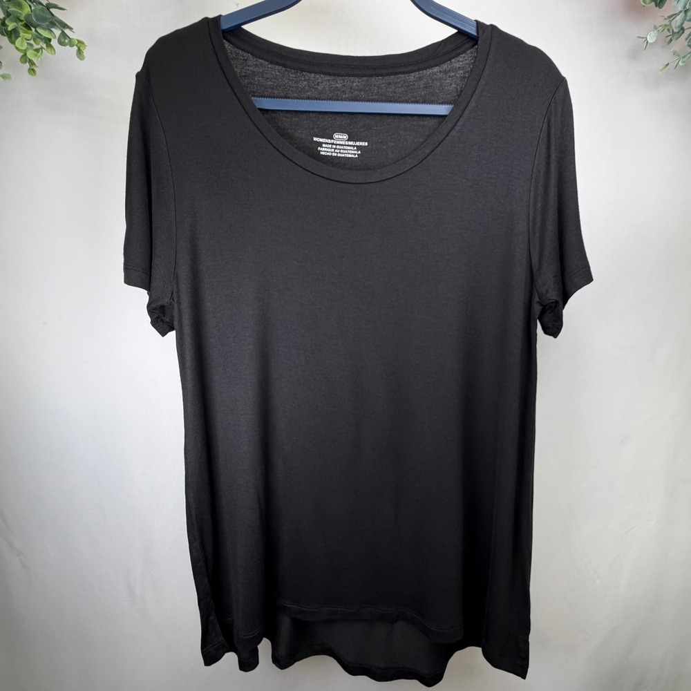 Fanatics Womens Black Short Sleeve Scoop Neck High Low Hem T-Shirt Size M